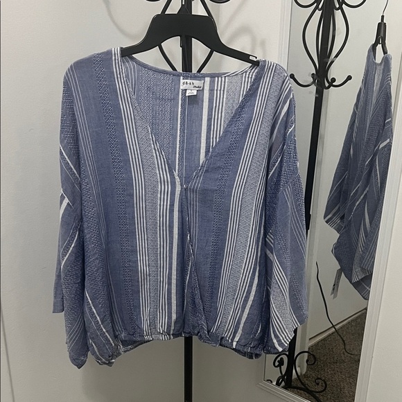 DASH STUDIO New Elegant Blue Striped Blouse - Picture 1 of 6
